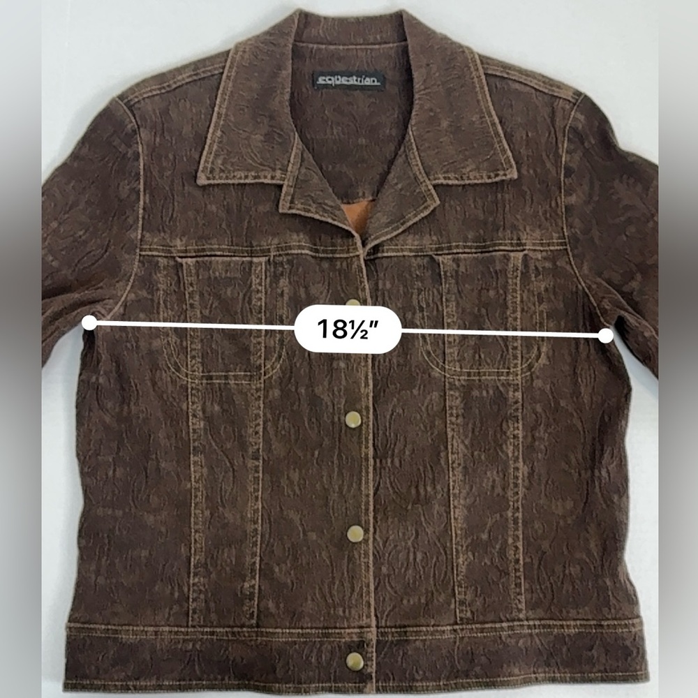 Equestrian 
Brown Women's Button-Front Jacket - Picture 11 of 16